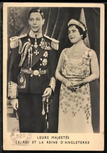 AK Leurs majestés, le roi et la reine d`Angleterre