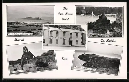 AK Howth /Co. Dublin, Eire, The Pier House Hotel, The Abbey, The Bailey Lighthouse