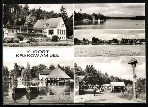 AK Krakow am See /Güstrow, HO-Gaststätte Waldschenke, Fischerhaus, Am See