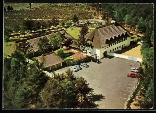 AK Soltau /Lüneburger Heide, Pension Haus Heidland L. Lobelzmeyer, Fliegeraufnahme