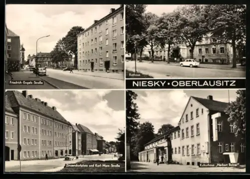 AK Niesky /Oberlausitz, Rathaus, Friedrich-Engels-Strasse, Kulturhaus Herbert Balzer