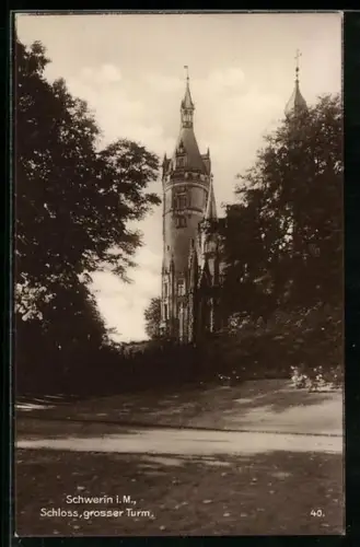AK Schwerin i. M., Schloss, grosser Turm