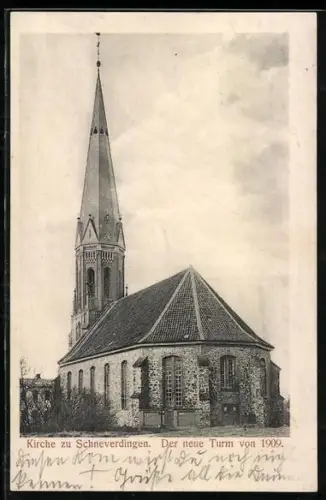 AK Schneverdingen, Kirche, neuer Turm von 1909