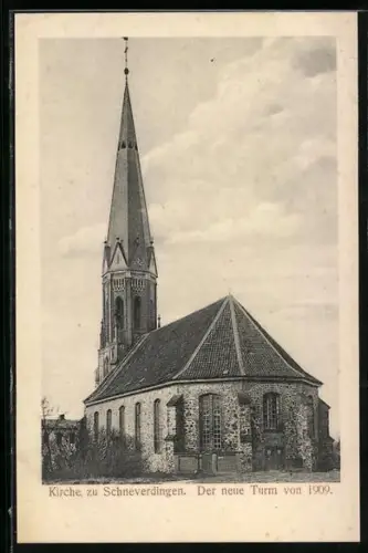 AK Schneverdingen, Kirche mit neuem Turm von 1909