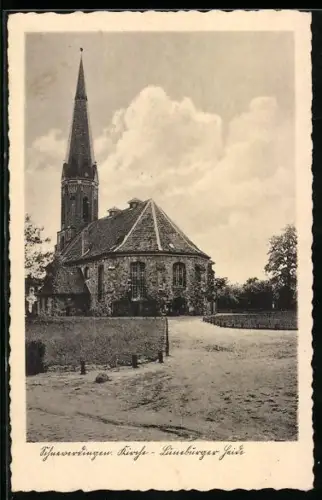AK Schneverdingen /Lüneburger Heide, Kirche mit Einfahrt