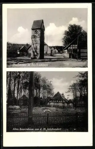 AK Südkampen, Dorfmotiv, Altes Bauernhaus aus dem 16. Jahrhundert