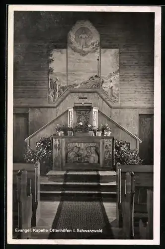 AK Ottenhöfen i. Schwarzwald, Evangelische Kapelle, Innenansicht