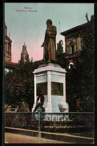 AK Mainz, Gutenberg-Denkmal
