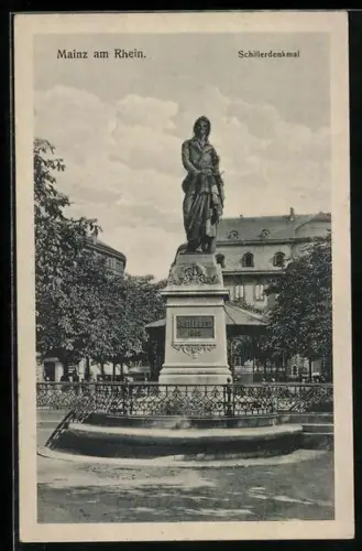 AK Mainz am Rhein, Am Schillerdenkmal