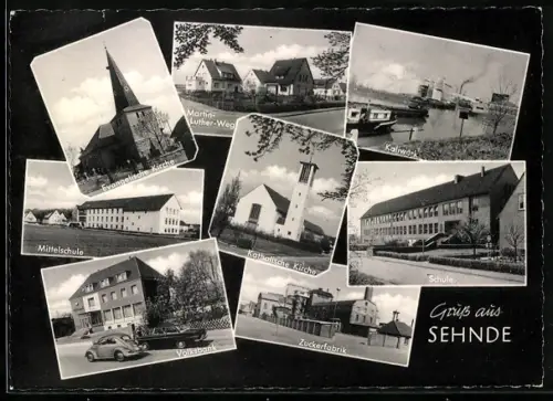AK Sehnde, Evangelische Kirche, Kaliwerk, Zuckerfabrik