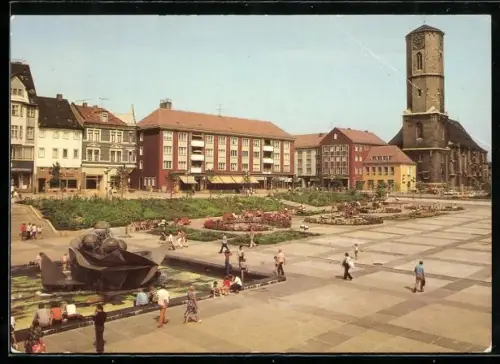 AK Jena, Platz der Kosmonauten, Brunnen, Turmgebäude