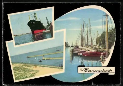 AK Warnemünde, Hafenansicht, Mole, Am alten Strom