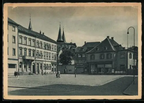 AK Kaiserslautern, Schillerplatz mit Kirchtürmen