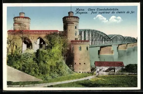 AK Mainz, Obere Eisenbahnbrücke