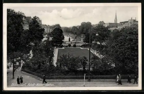AK Düsseldorf, Garten, flagge