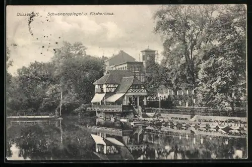 AK Düsseldorf, Schwanenspiegel, Fischerhaus
