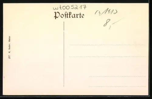 AK Mainz, Strassenbrücke über den Rhein