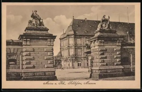 AK Mainz a. Rh., Schlosstor, Museum