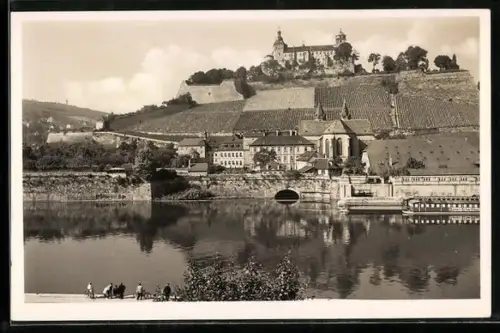 AK Würzburg, Festung Marienberg, St. Burkard, Weinberge
