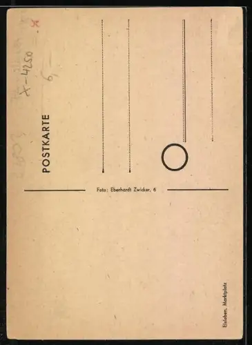 AK Eisleben, Marktplatz, Rathaus, Kirche, Brunnen