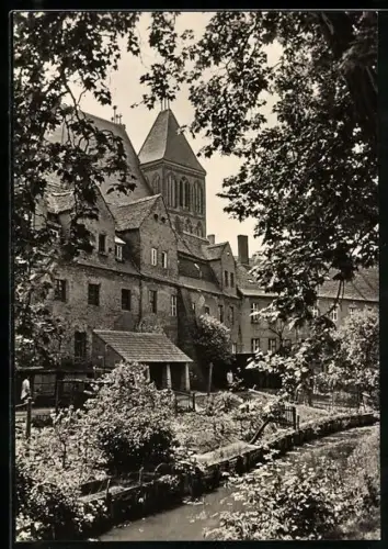 AK Luckau /Niederlausitz, Nordpromenade mit Blick auf den Dom
