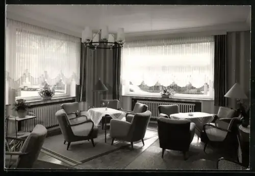 AK Bad Pyrmont, Haus Wiese Kurheim-ADAC-Hotel, Besitzer Martin Beyer u. Frau Anne, Innenansicht