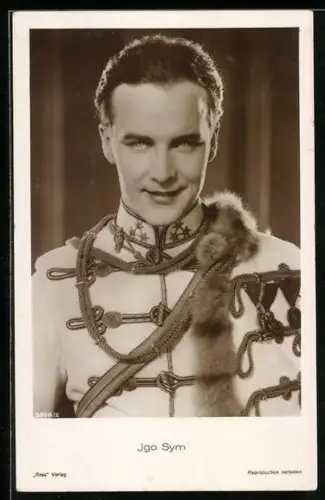 AK Schauspieler Igo Sym in Husarenuniform