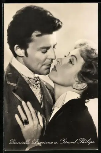 AK Schauspieler Danielle Darrieux und Gérard Philipe in Der schöne Octave