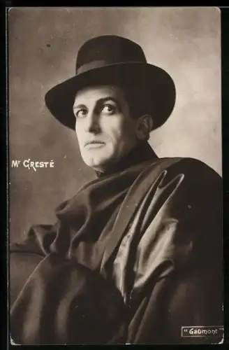 AK Schauspieler Mr. Cresté in Hut und Mantel