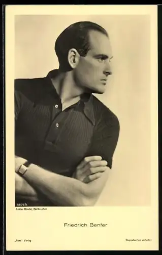 AK Schauspieler Friedrich Benfer im Profil