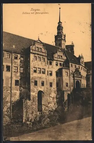 AK Torgau, Schloss mit Bärengraben