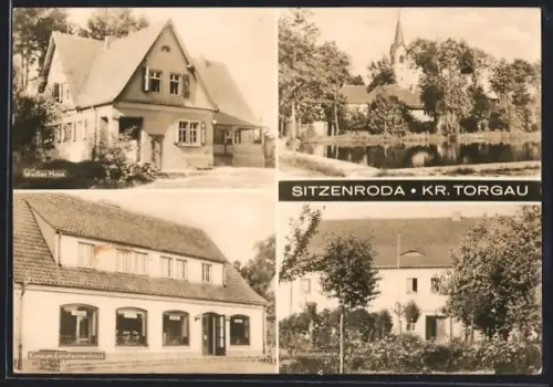 AK Sitzenroda /Torgau, Weisses Haus, Konsum-Ladenwarenhaus, Erholungsheim