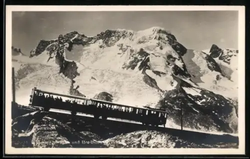 AK Gornergratbergbahn mit Breithorn