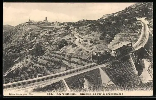 AK La-Turbie, chemin de fer á crémaillére, Bergbahn