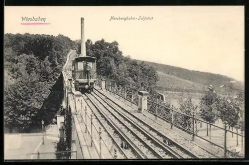 AK Wiesbaden, Nerobergbahn-Talfahrt