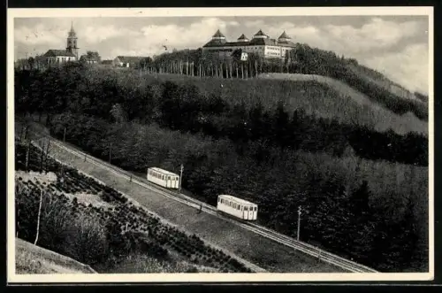 AK Schloss Augustusburg mit Drahtseilbahn