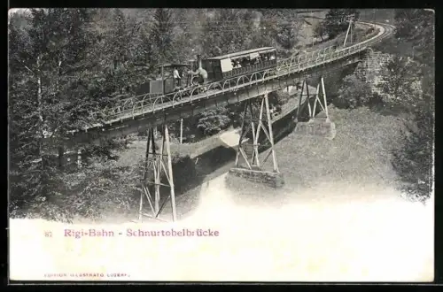 AK Rigi-Bahn, Schnurtobelbrücke, Bergbahn