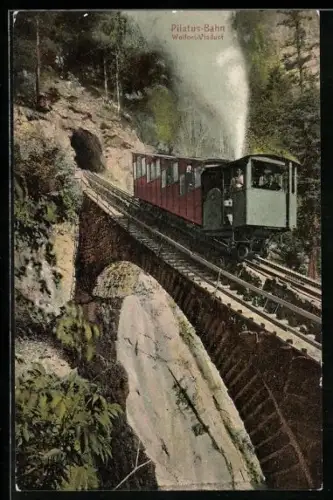 AK Pilatus-Bahn auf dem Wolfort-Viaduct