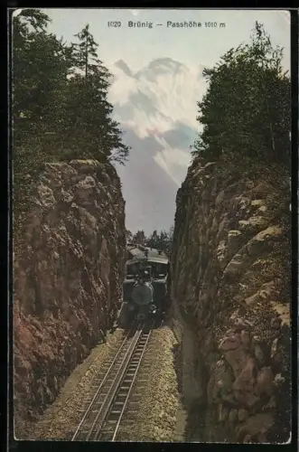 AK Brünig, Bergbahn auf der Passhöhe 1010m