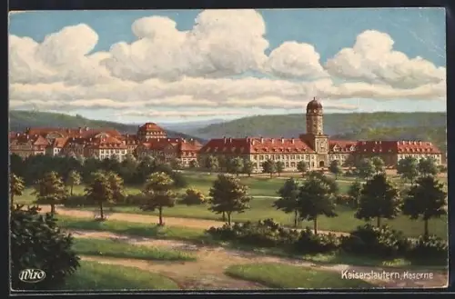 Künstler-AK Kaiserslautern, Kaserne des K. bayr. 23. Inf. Reg.