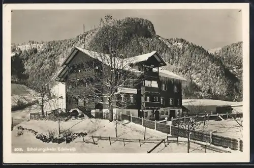 AK Obertiefenbach /Allgäu, Erholungsheim Edelweiss im Winter