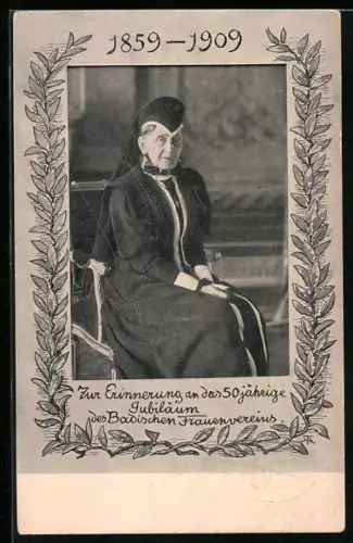 AK Grossherzogin Luise von Baden, 50 jähriges Jubiläum des Badischen Frauenvereins