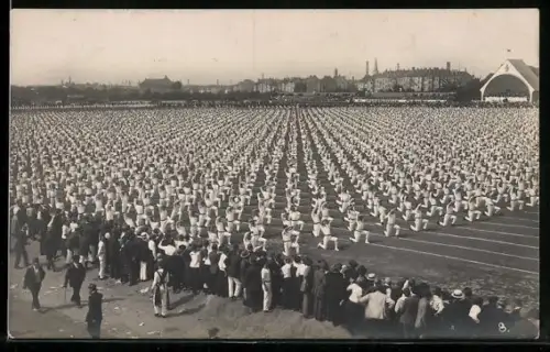 AK Leipzig, 1. Deutsches Arbeiter- Turn- und Sportfest, Juli 1922, Freiübungen