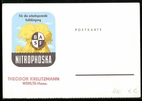 AK Reklame für Nitrophoska von BASF, für arbeitsparende Volldüngung