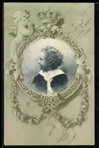 AK Alfonso XIII von Spanien im Porträt 1893