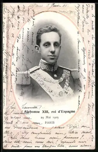 AK Paris, Alphonse XIII, Roi d`ESpagne 1905