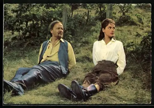 AK Karin Dor und Jan Sid in Der Schatz im Silbersee, Patterson und Ellen, Karl May