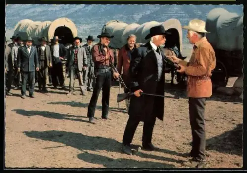 AK Eine Szene aus dem Karl May-Film Unter Geiern, Auch Vater Baumann ist inzwischen...