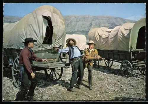 AK Szene aus Unter Geiern, In diesem Augenblick packt Old Surehand zu..., Karl May