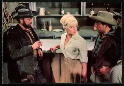 AK Filmszene aus Karl May-Film Unter Geiern, Annie und die Banditen